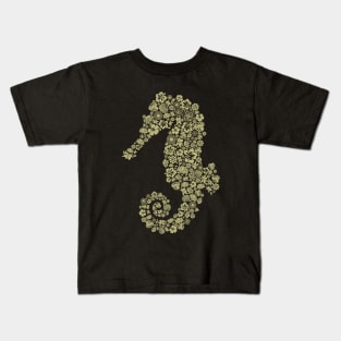 Sea horse flower illustration Kids T-Shirt